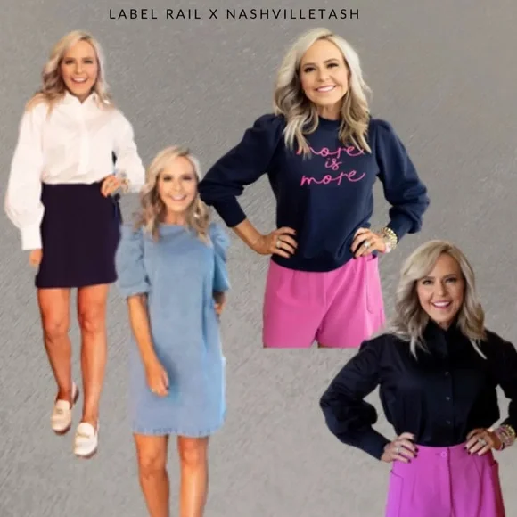 NWT • LABELRAIL X Nashville Tash • More is More Sweatshirt • Navy/Pink • 💙🩷 - Picture 2 of 3